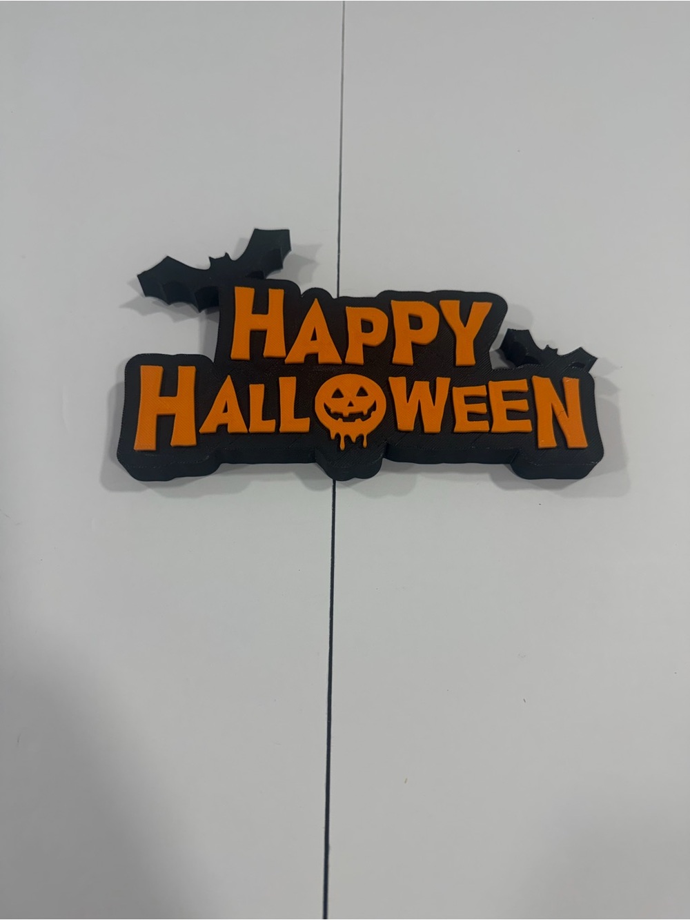Halloween 'Happy Halloween' Wall Plaque - Orange and Black